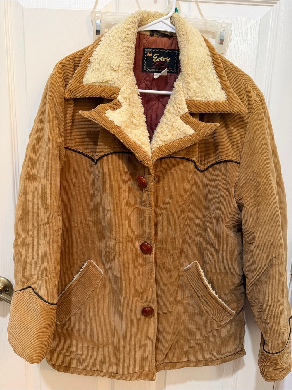 Vintage Envoy “The Now Jacket” Tan Corduroy Sherpa Collar Jacket Size M